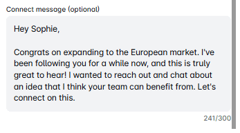 Generic LinkedIn connect message