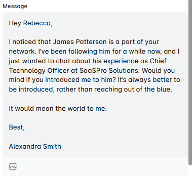 LinkedIn warm intro request